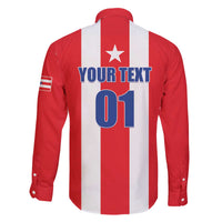 Custom Puerto Rico Football Family Matching Off The Shoulder Long Sleeve Dress and Hawaiian Shirt Go The Blue Hurricane