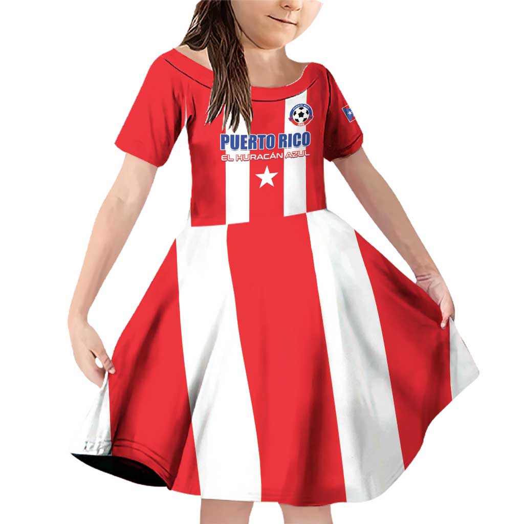 Custom Puerto Rico Football Family Matching Off Shoulder Short Dress and Hawaiian Shirt Go The Blue Hurricane