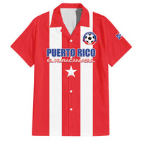 Custom Puerto Rico Football Family Matching Short Sleeve Bodycon Dress and Hawaiian Shirt Go The Blue Hurricane