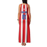Custom Puerto Rico Football Family Matching Tank Maxi Dress and Hawaiian Shirt Go The Blue Hurricane