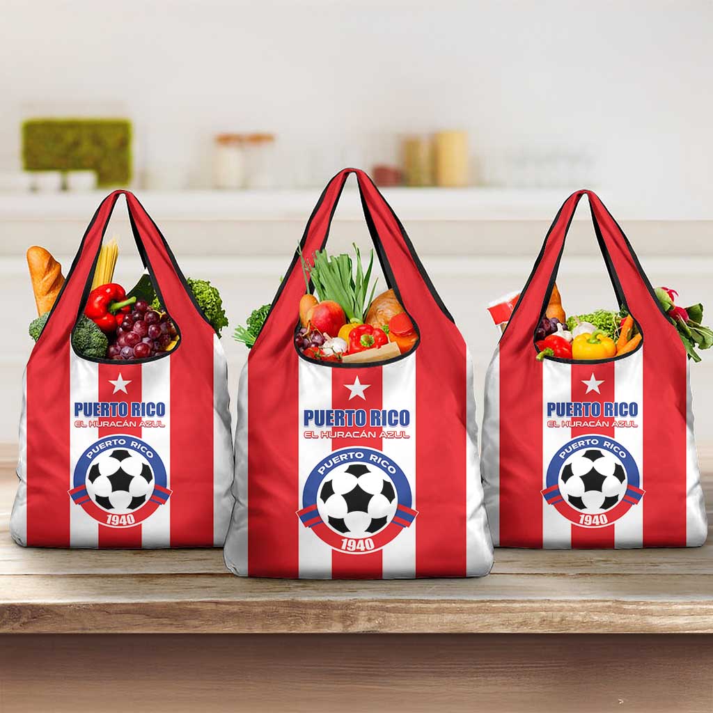 Puerto Rico Football Grocery Bag Go The Blue Hurricane