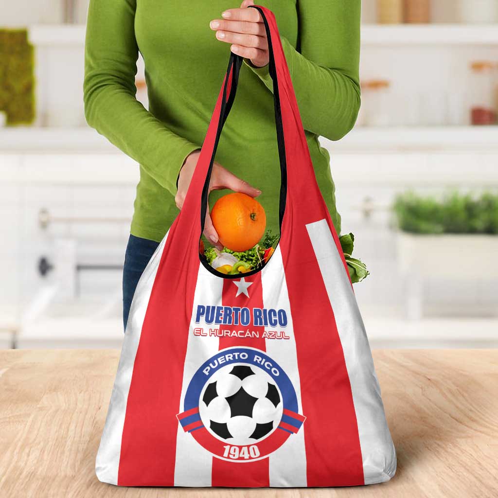 Puerto Rico Football Grocery Bag Go The Blue Hurricane
