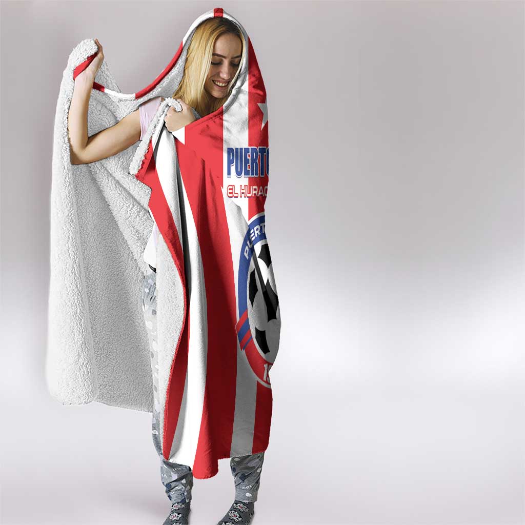 Puerto Rico Football Hooded Blanket Go The Blue Hurricane