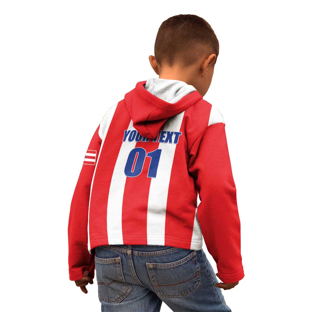 Custom Puerto Rico Football Kid Hoodie Go The Blue Hurricane