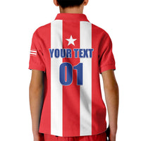 Custom Puerto Rico Football Kid Polo Shirt Go The Blue Hurricane