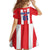 Custom Puerto Rico Football Kid Short Sleeve Dress Go The Blue Hurricane