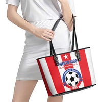 Puerto Rico Football Leather Tote Bag Go The Blue Hurricane