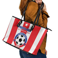 Puerto Rico Football Leather Tote Bag Go The Blue Hurricane