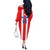 Custom Puerto Rico Football Off The Shoulder Long Sleeve Dress Go The Blue Hurricane