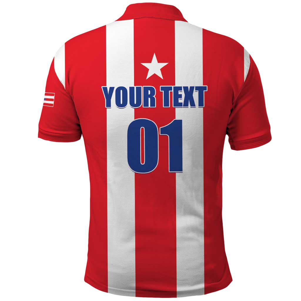 Custom Puerto Rico Football Polo Shirt Go The Blue Hurricane