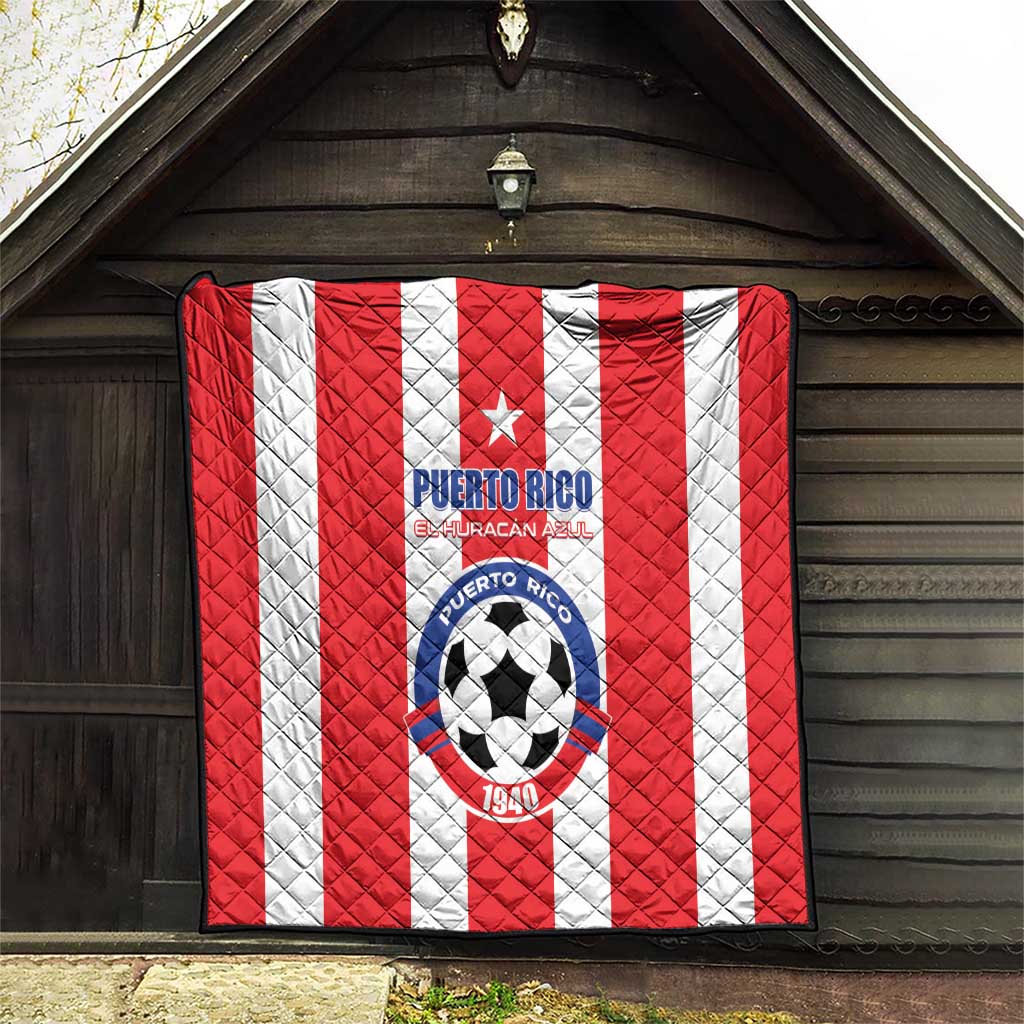 Puerto Rico Football Quilt Go The Blue Hurricane