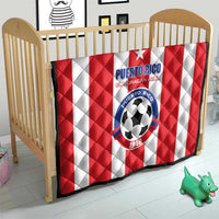 Puerto Rico Football Quilt Go The Blue Hurricane