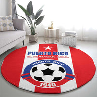 Puerto Rico Football Round Carpet Go The Blue Hurricane