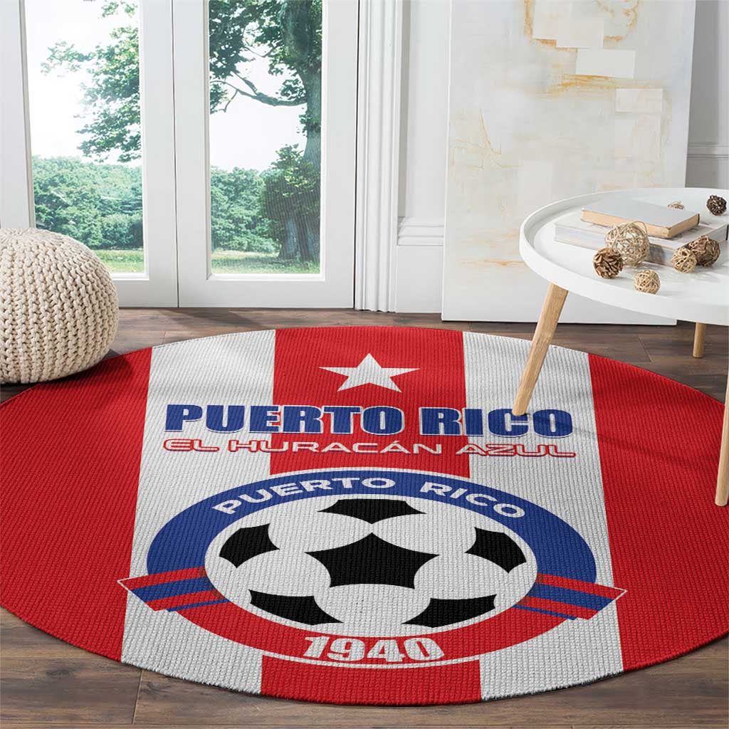 Puerto Rico Football Round Carpet Go The Blue Hurricane