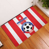 Puerto Rico Football Rubber Doormat Go The Blue Hurricane
