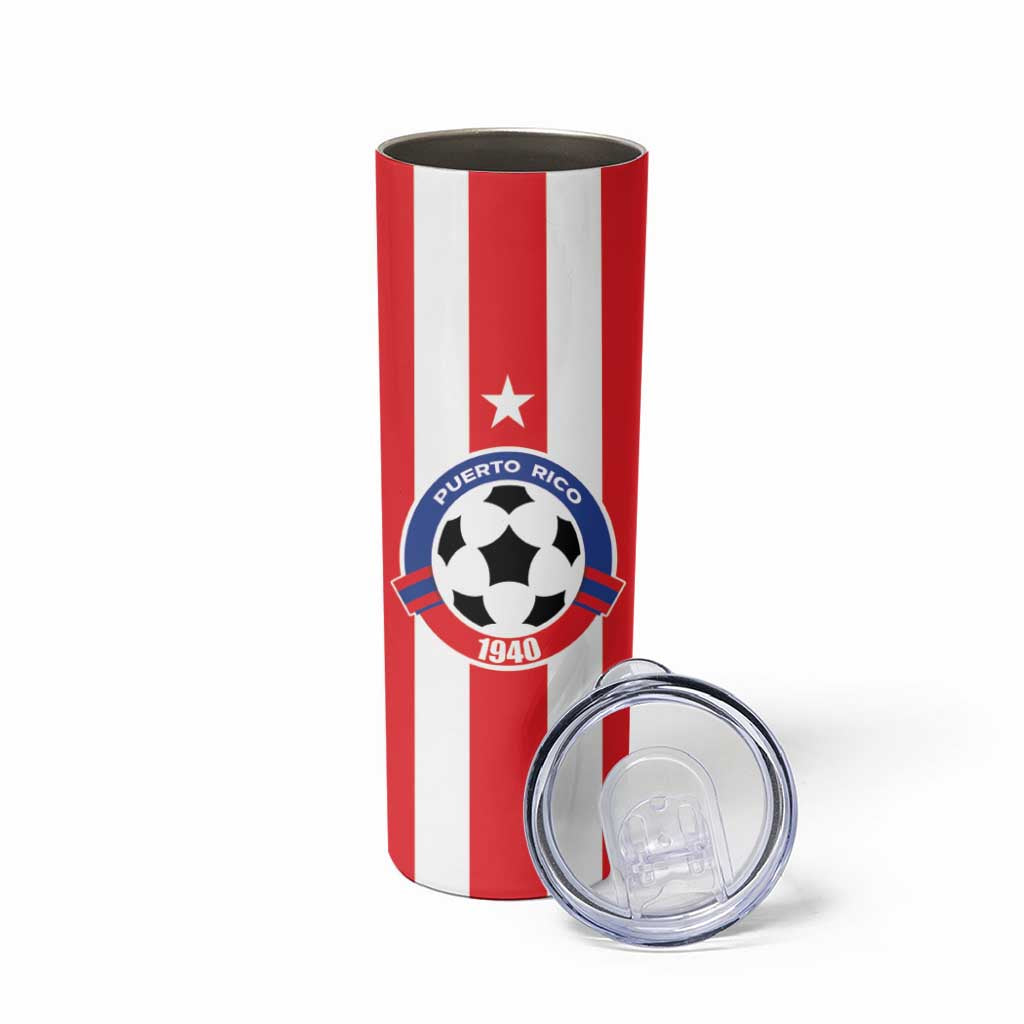 Custom Puerto Rico Football Skinny Tumbler Go The Blue Hurricane