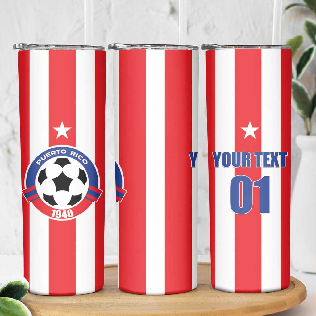 Custom Puerto Rico Football Skinny Tumbler Go The Blue Hurricane