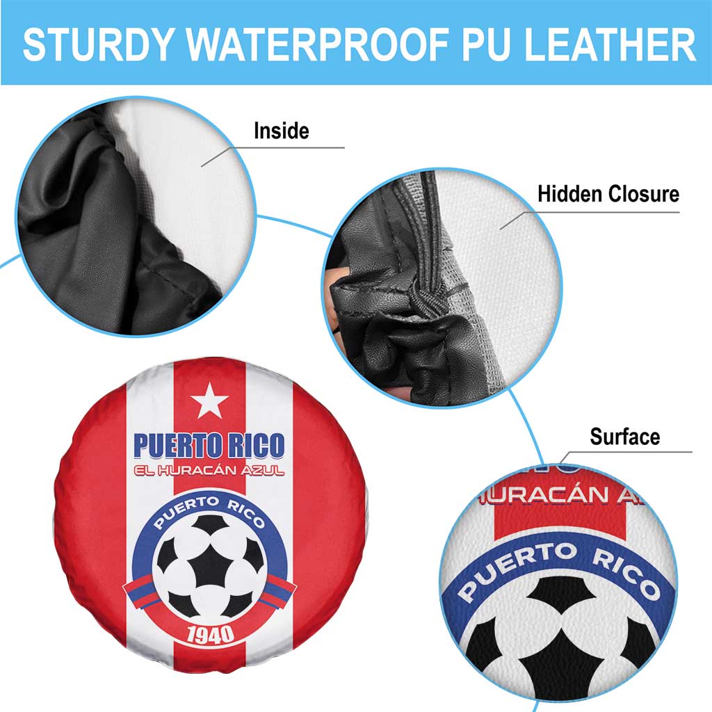 Puerto Rico Football Spare Tire Cover Go The Blue Hurricane