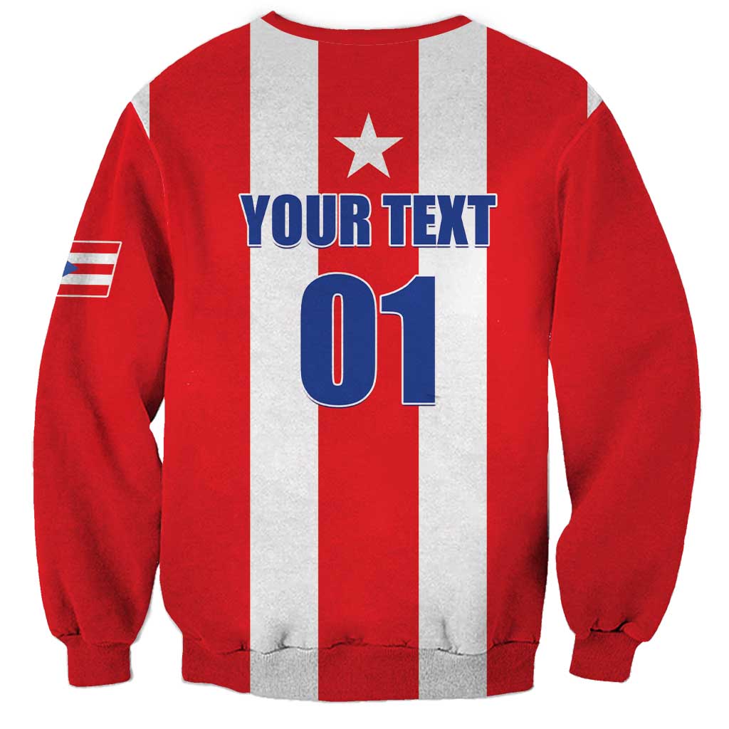 Custom Puerto Rico Football Sweatshirt Go The Blue Hurricane