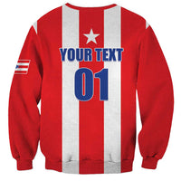 Custom Puerto Rico Football Sweatshirt Go The Blue Hurricane