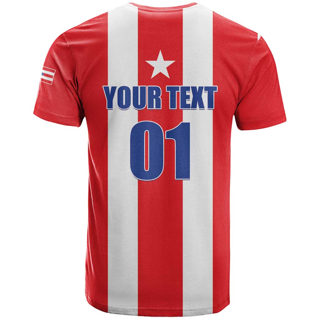 Custom Puerto Rico Football T Shirt Go The Blue Hurricane