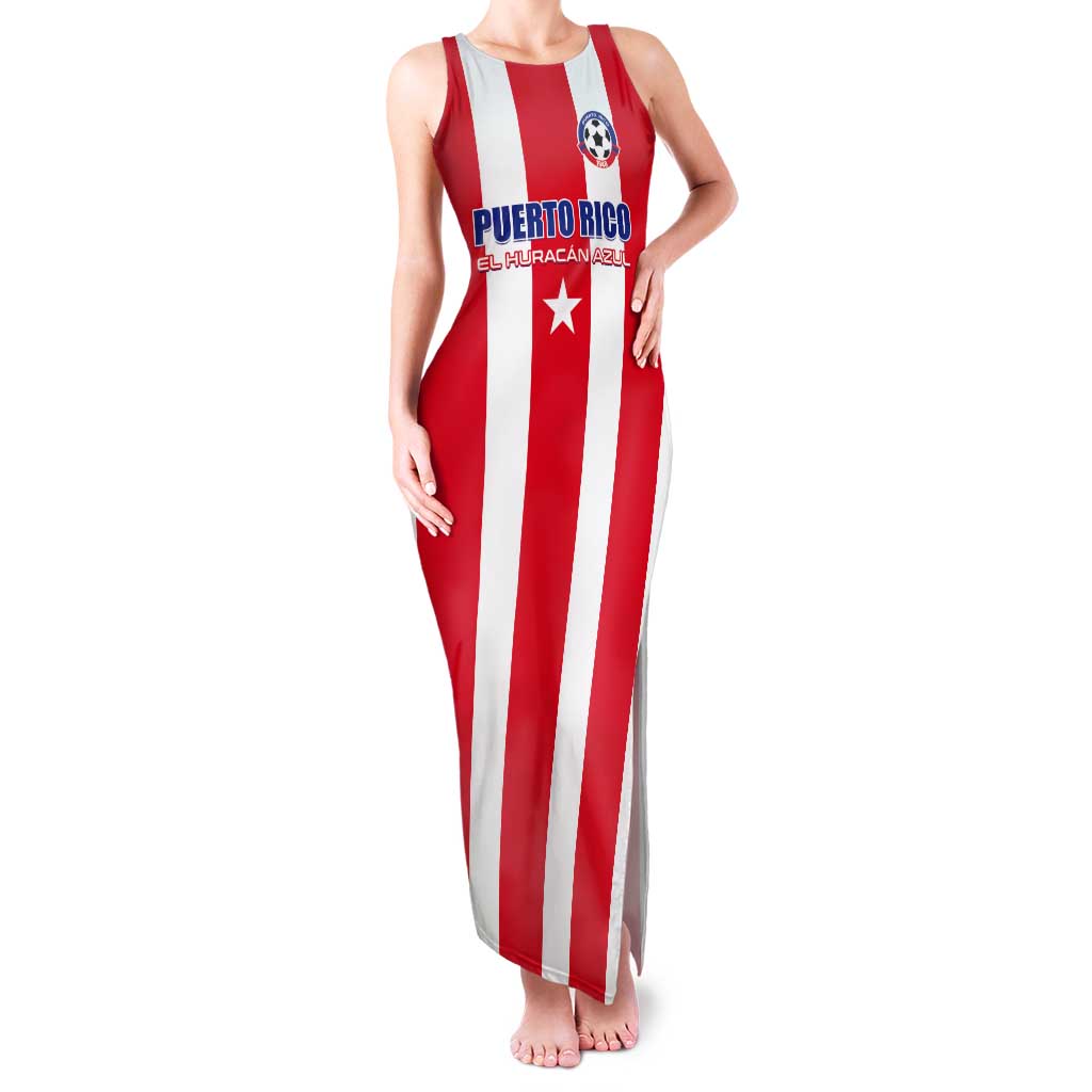 Custom Puerto Rico Football Tank Maxi Dress Go The Blue Hurricane