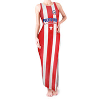 Custom Puerto Rico Football Tank Maxi Dress Go The Blue Hurricane