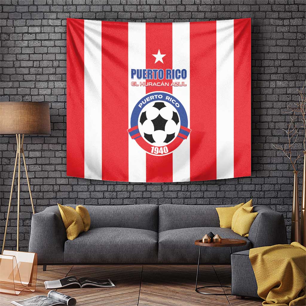 Puerto Rico Football Tapestry Go The Blue Hurricane
