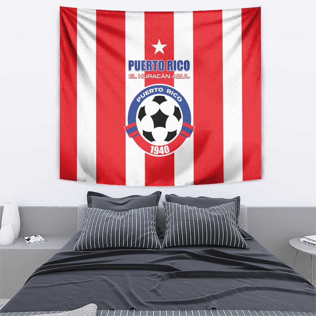 Puerto Rico Football Tapestry Go The Blue Hurricane