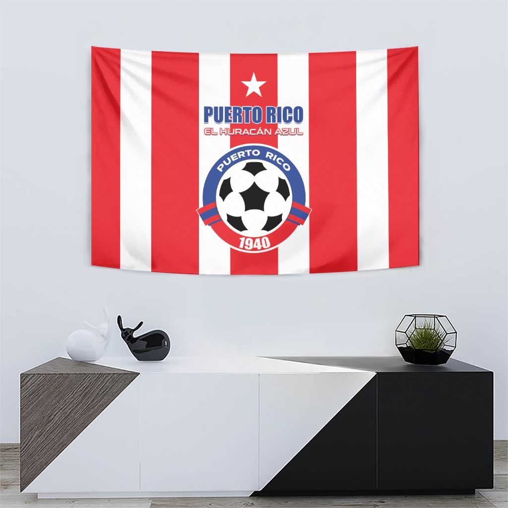 Puerto Rico Football Tapestry Go The Blue Hurricane