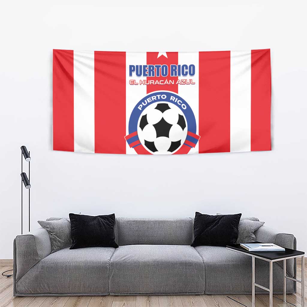 Puerto Rico Football Tapestry Go The Blue Hurricane