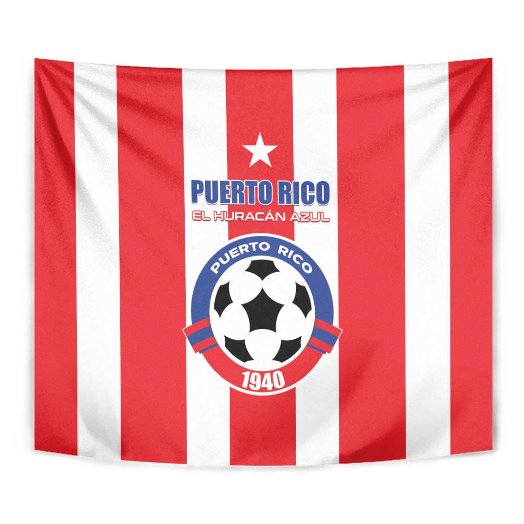 Puerto Rico Football Tapestry Go The Blue Hurricane