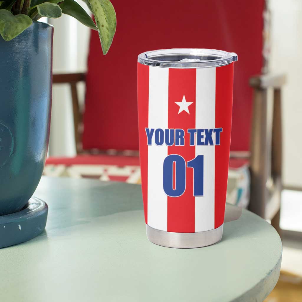 Custom Puerto Rico Football Tumbler Cup Go The Blue Hurricane