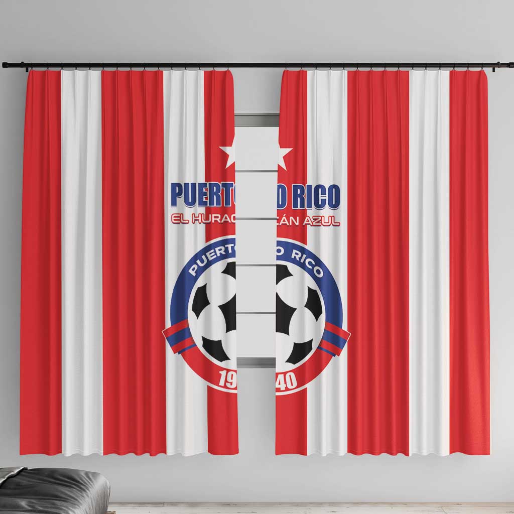 Puerto Rico Football Window Curtain Go The Blue Hurricane