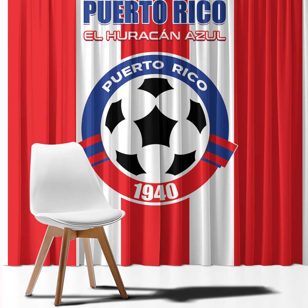 Puerto Rico Football Window Curtain Go The Blue Hurricane