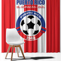 Puerto Rico Football Window Curtain Go The Blue Hurricane