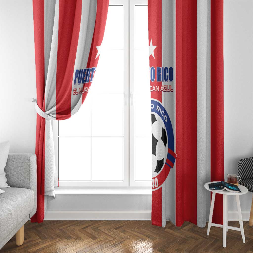 Puerto Rico Football Window Curtain Go The Blue Hurricane