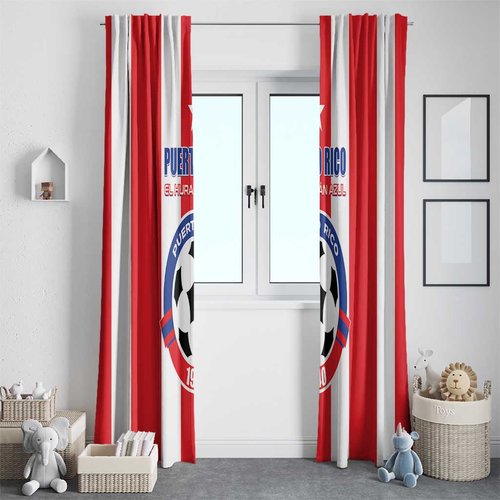Puerto Rico Football Window Curtain Go The Blue Hurricane