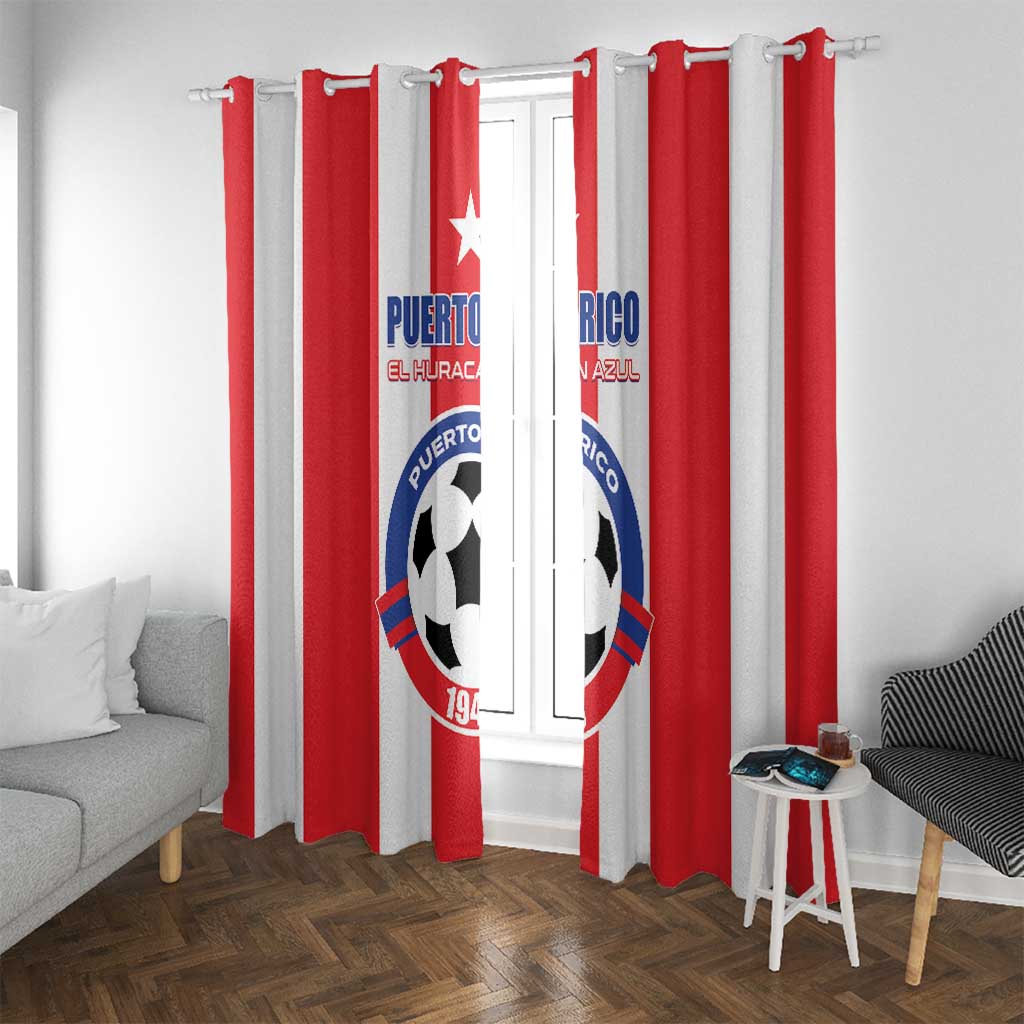 Puerto Rico Football Window Curtain Go The Blue Hurricane