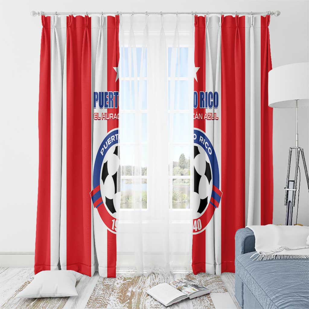 Puerto Rico Football Window Curtain Go The Blue Hurricane