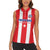 Custom Puerto Rico Football Women Sleeveless Polo Shirt Go The Blue Hurricane