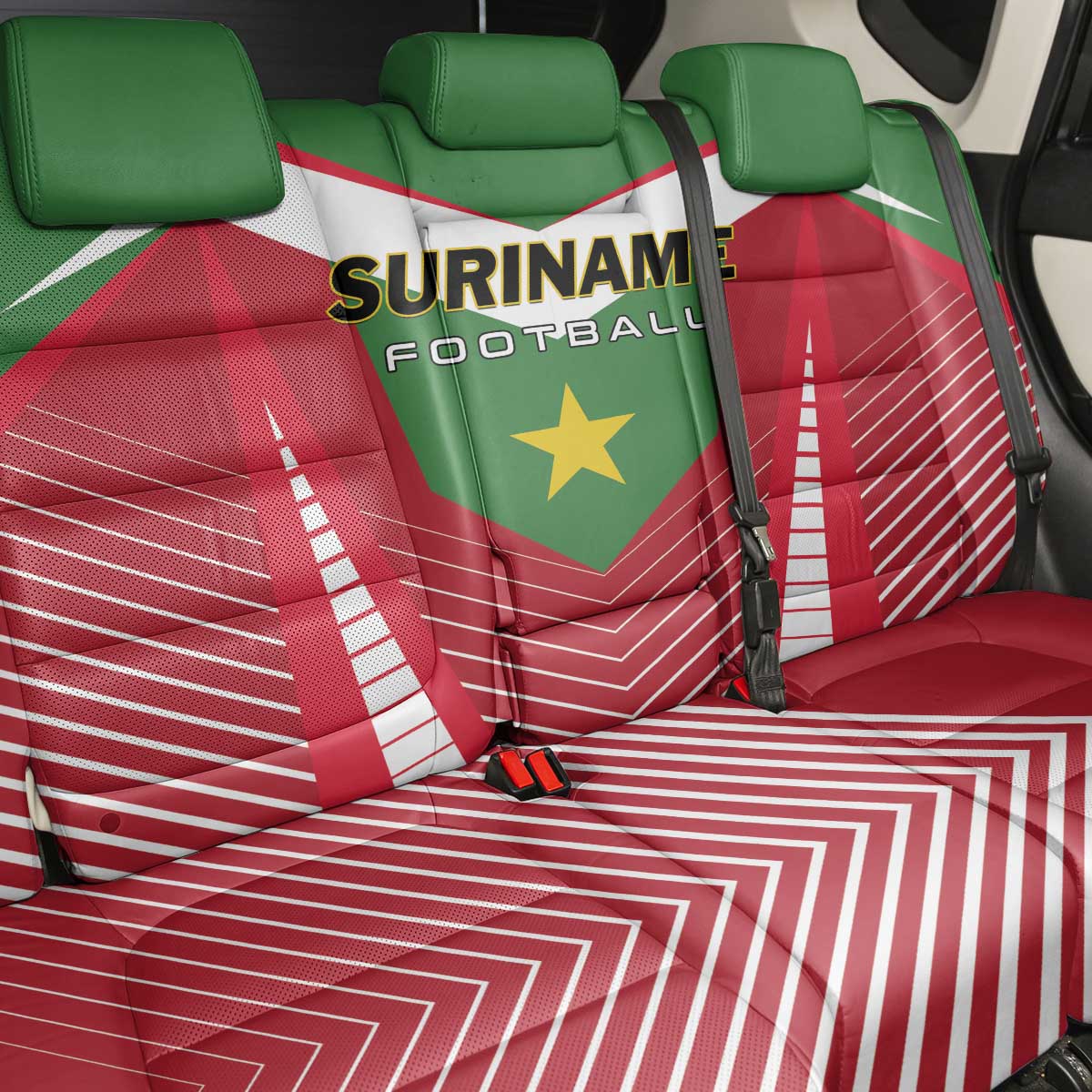 Suriname Football Back Car Seat Cover Go Sranankondre Fubal Pluga