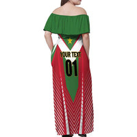 Custom Suriname Football Family Matching Off Shoulder Maxi Dress and Hawaiian Shirt Go Sranankondre Fubal Pluga