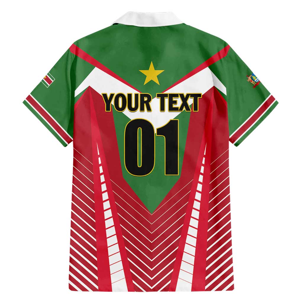 Custom Suriname Football Family Matching Short Sleeve Bodycon Dress and Hawaiian Shirt Go Sranankondre Fubal Pluga
