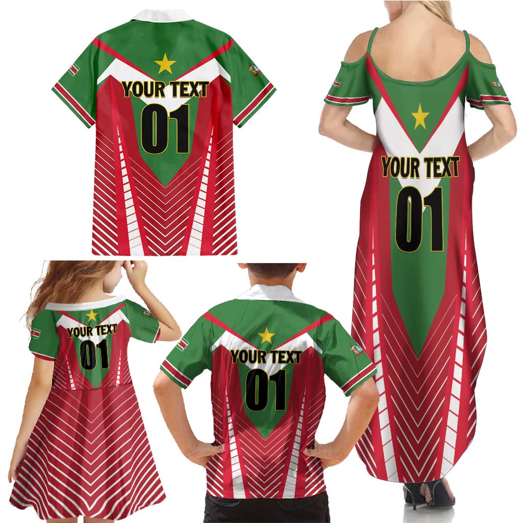 Custom Suriname Football Family Matching Summer Maxi Dress and Hawaiian Shirt Go Sranankondre Fubal Pluga