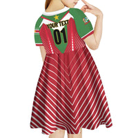 Custom Suriname Football Kid Short Sleeve Dress Go Sranankondre Fubal Pluga