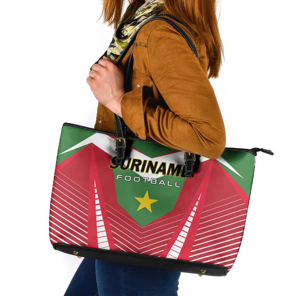 Suriname Football Leather Tote Bag Go Sranankondre Fubal Pluga