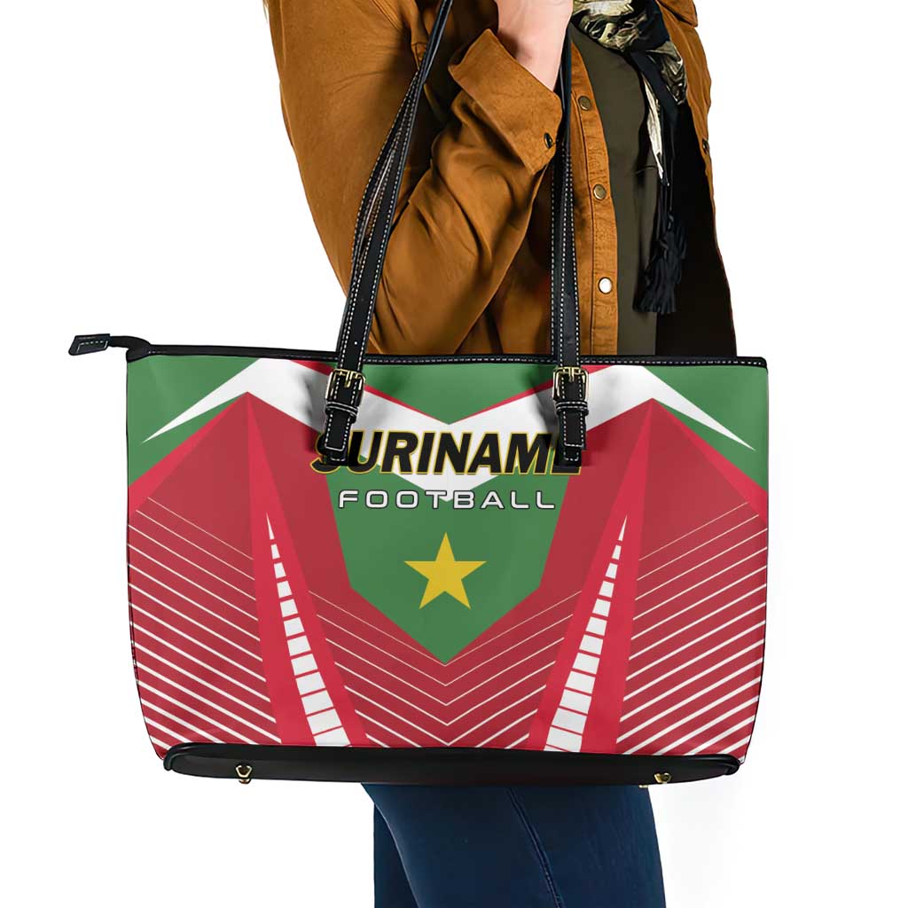 Suriname Football Leather Tote Bag Go Sranankondre Fubal Pluga