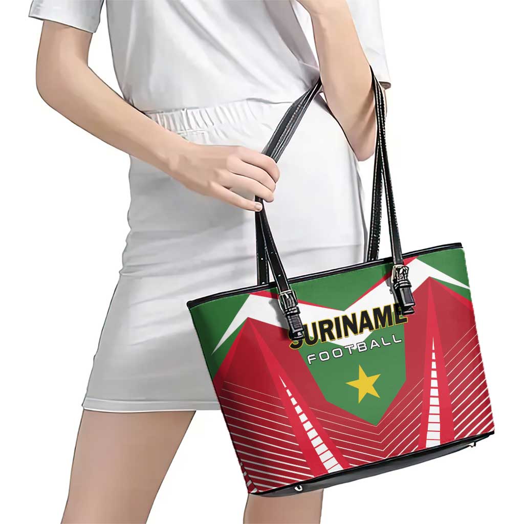 Suriname Football Leather Tote Bag Go Sranankondre Fubal Pluga
