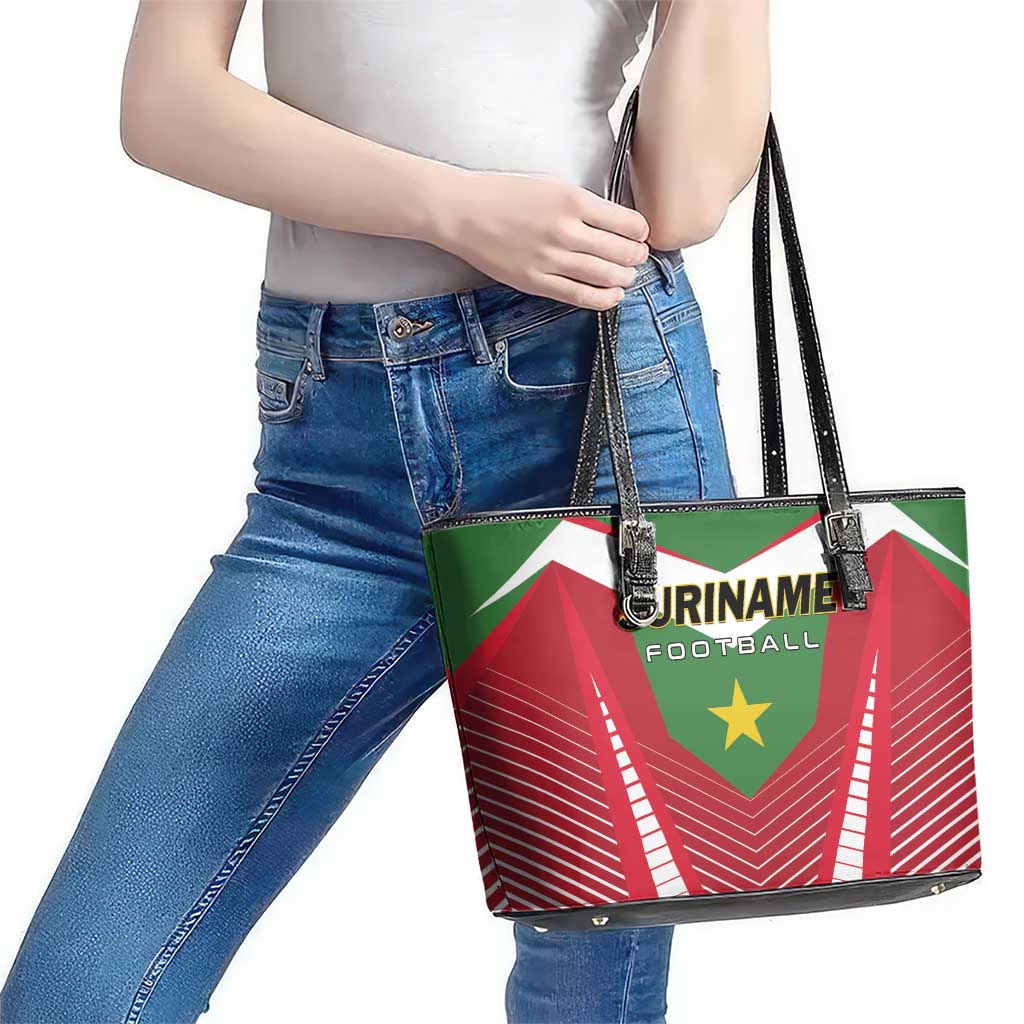 Suriname Football Leather Tote Bag Go Sranankondre Fubal Pluga